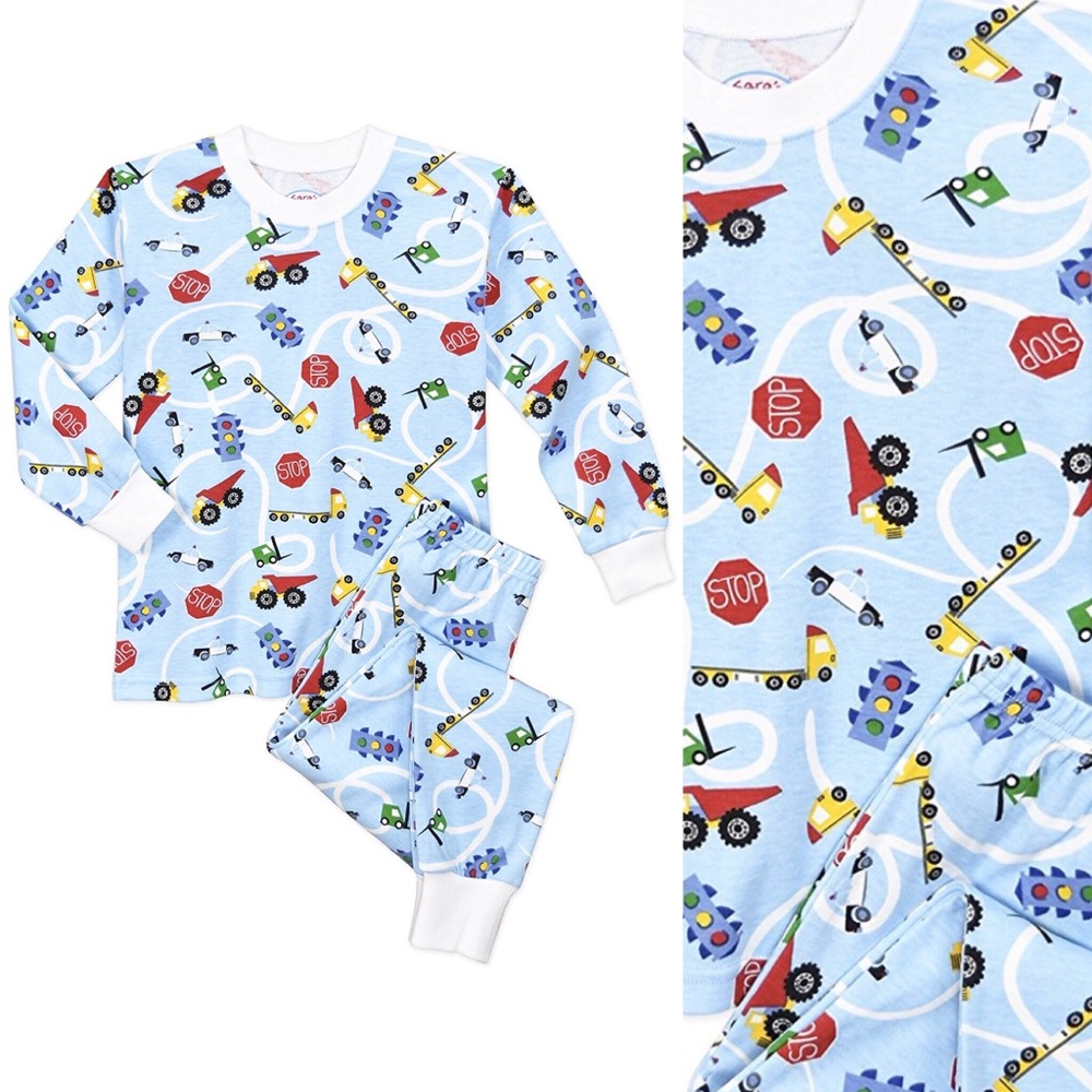 NWT Sarah’s Prints Vrrrrm! 2PC Pajamas 12-18M